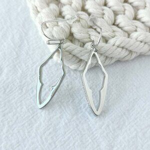 Authentic Kendra Scott Elongated Abbie Silver Open Frame Earrings